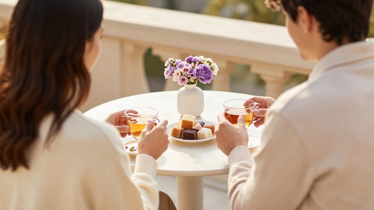 دو دوست از پشت کنار هم چای مینوشند برای عدد فرشته ۳۳۳ در عشق